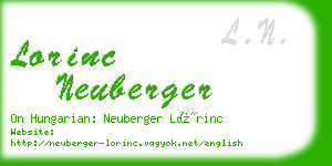 lorinc neuberger business card